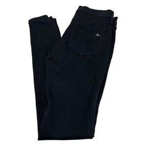 Rag & Bone  Womens Size‎ 25 Cotton Blend Black Plush Legging Jeans Black